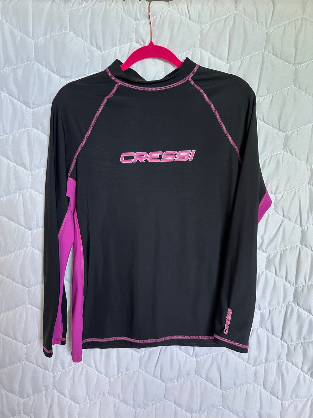 Cressi Women's Black & Pink Long-Sleeve Swim Coverup Rash Guard